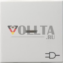 Gira 020927 клавишный выключатель с символом розетки System 55 чисто-белый матовый