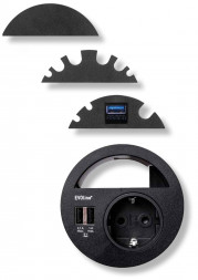 EVOline Circle80 / Черный / питание / USB-CC / кабельный выход
