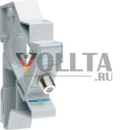 Коаксиальный модуль Hager TN010S F/F + опора на DIN-рейку