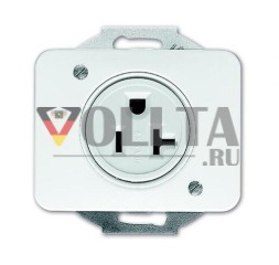 Busch-Jaeger 3016 EUC-24G Вставка розетки Busch-Nema с центральной платой, 2-полюсная (2 P + E), 20 A, студийный белый