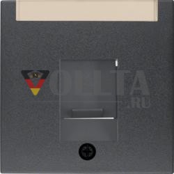 Berker 11701606 Центральная часть с пылезащитным слайдером и полем для маркировки антрацит, матовый Berke