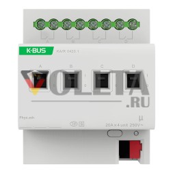 GVS 88188643 KNX-переключающий актуатор | 4-х канальный, 20А, с ручным управлением