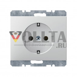 Berker 41357009 K1 SCHUKO-розетка  16А, безопасная для тедей,цвет:полярная белизна, тон:глянец