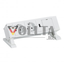 Док-станция EVOline Square / 2 порта питания / 1 USB-зарядное устройство / Свободный слот / Белый