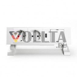 Док-станция EVOline Square / 2 порта питания / 1 USB-зарядное устройство / Свободный слот / Белый