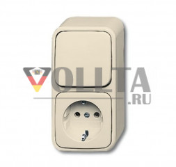 Busch-Jaeger 2601/6/2300EAP Duro2000 AP Kombination SCHUKO-розетка  цвет: кремово-белый