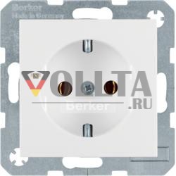Berker 47431909 Розетка SCHUKO полярная белизна матовая Berker S.1/B.3/B.7