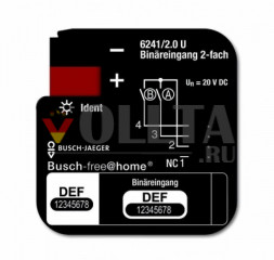 Busch-Jaeger 6241/2.0U Бинарный вход двойная,  UP