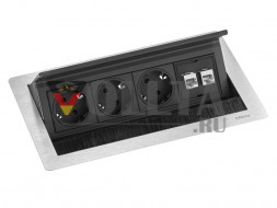 EVOline Fliptop Push Data M / Netbox 3x розетки питания / 2x RJ45