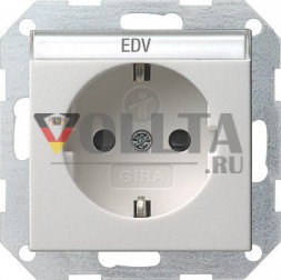 Gira 046203 System55 SCHUKO-розетка  16А, без штампа (надписи) цвет:чисто белый, тон:глянец