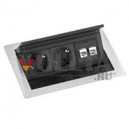 EVOline Fliptop Push Data S / Netbox 2x розетки питания / 2x RJ45