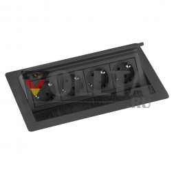 EVOline Fliptop Push M / Netbox 4x розетка / Окрашен в черный цвет
