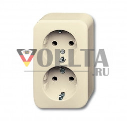 Busch-Jaeger 20-02EAPKS Duro2000 AP SCHUKO-Двойная розетка, 16А, цвет: кремово-белый