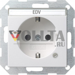 Gira 045203 System55 SCHUKO-розетка  16А, без штампа (надписи) цвет:чисто белый, тон:глянец