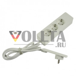 Вилка EVOline с тройной розеткой / Белая / 150 см