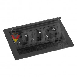 EVOline Fliptop Push S / Netbox 3x розетка / Окрашен в черный цвет