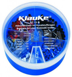 Klauke ST11B Изолированные втулки в лотке, Наконечники 0,5-2,5mm DIN 46228 Teil 4