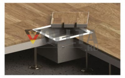 BS 8502B Резервуар с полым дном,Напольная розетка,2x портовая, контактная из нержавеющая стали 2x розетка