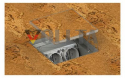 BS 8802T Напольная розетка,2x портовая, контактная belegbar 7mm aufliegender Крышка из нержавеющей стали