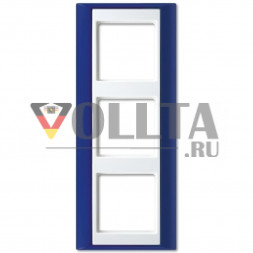 Jung AP583BLWW A plus рамка,3 группы, цвет: голубой