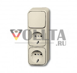 Busch-Jaeger 2601/6/2300/2EAP Duro2000 AP Kombination zwei SCHUKO-Розетки цвет: кремово-белый