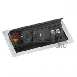 Зарядное устройство EVOline Fliptop Push Data M USB / 2 порта питания (VDE) / 1 порт USB / 2 порта RJ45