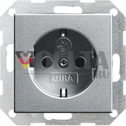 Gira 045326 System55 SCHUKO-розетка  16А, цвет: алюминевый