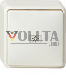 Gira 015213 Выключатель накладной , для наружного монтажа Выключатель кнопочный 10А, 1-полюс. замыкающий контакт цвет:чисто белый, тон:глянец